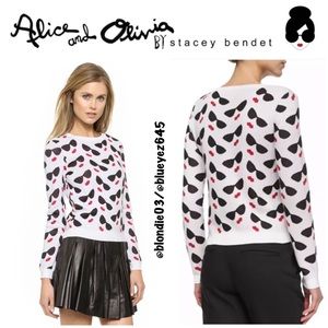 Alice + Olivia “Smiley Stace” intarsia sweater S